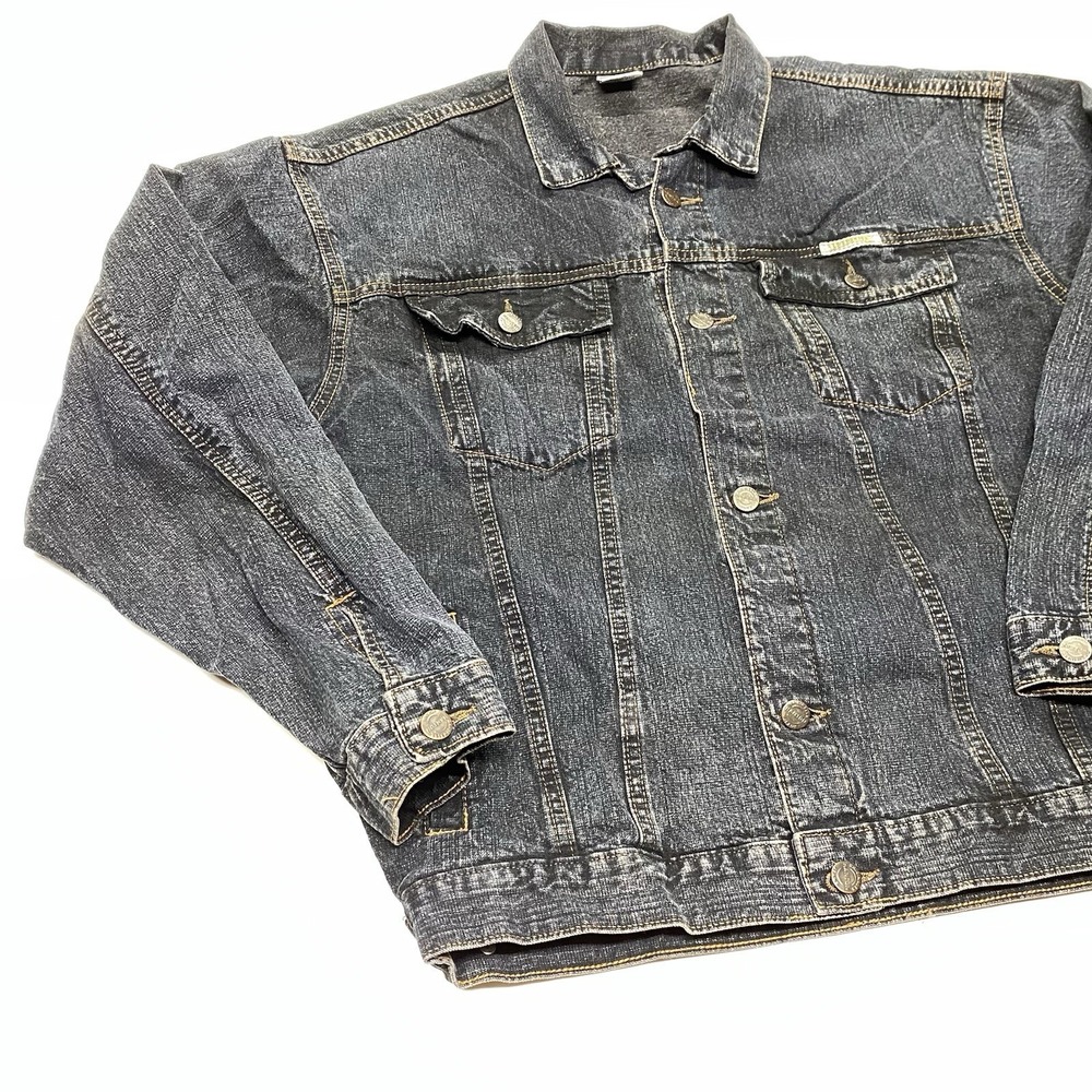 Vintage Live Hanton Denim Trucker Jacket Med [Sz 40] 90s Streetwear Jean Jacket View 4